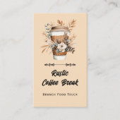 Coffee Latte Trendy QR Code and Website Visitekaartje (Voorkant)