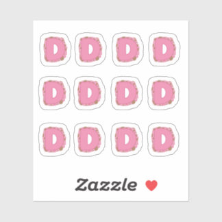 Coffee Letter D: Monogram Initial Sheet Sticker
