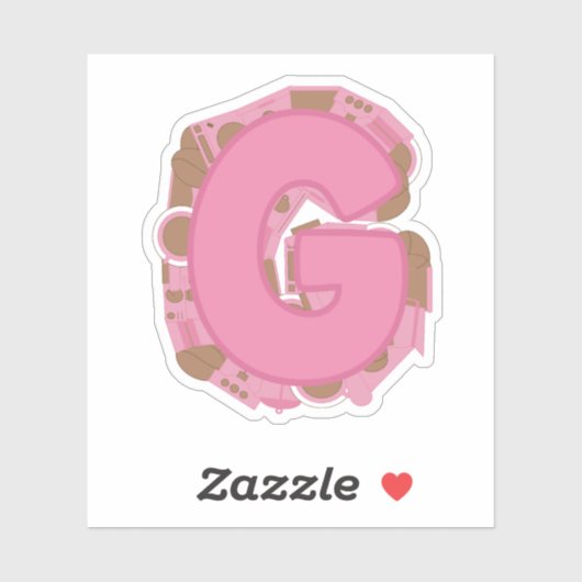 Coffee Letter G: Monogram Initial  Sticker (Vel)
