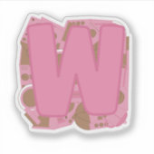 Coffee Letter W: Monogram Initial  Sticker (Voorkant)