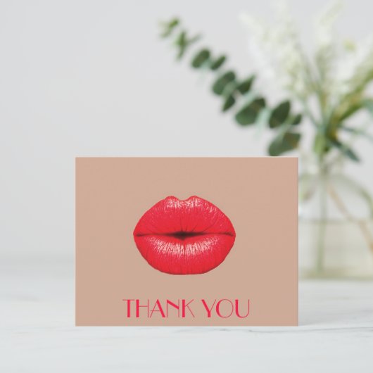 Coffee Lips kus kus pop kunst Dank u Briefkaart (Staand voorkant)