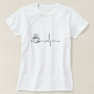 Coffee Love Heart ECG T-shirt