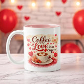 Coffee Love in a Cup Personalized Coffee Lover mug Tweekleurige Koffiemok