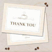 Coffee Love is Brewing Gingham Bridal Shower Bedankkaart