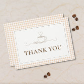 Coffee Love is Brewing Gingham Bridal Shower Bedankkaart