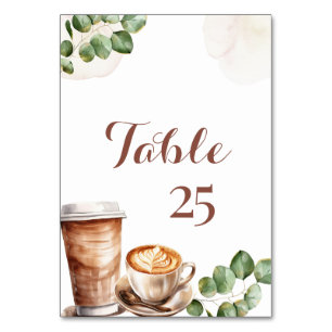 Coffee Love is Brewing Vrijgezellenfeest Tafelnumm Kaart