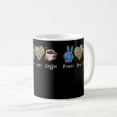 Coffee Love Peace Leopard Heart Program Code Coffe Koffiemok (Voorkant rechts)