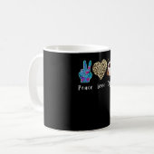 Coffee Love Peace Leopard Heart Program Code Coffe Koffiemok (Voorkant links)