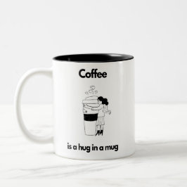 Coffee Lovely Mug, "Hug in a Mug" Tweekleurige Koffiemok