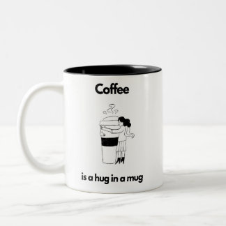 Coffee Lovely Mug, "Hug in a Mug"  Tweekleurige Koffiemok