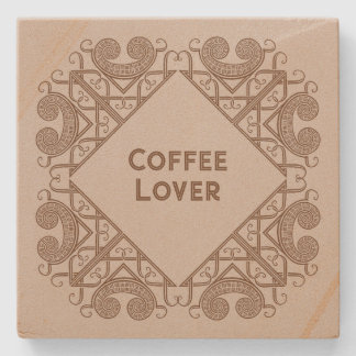Coffee Lover Add Your Text Celtic Style Border Art Stenen Onderzetter