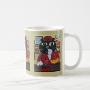 Coffee Lover Barista Cat Folk Art Koffiemok