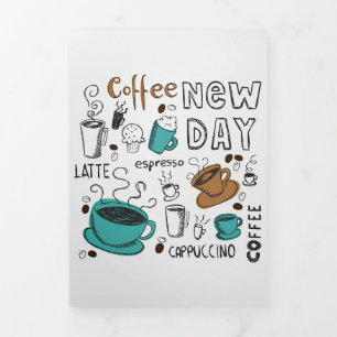 Coffee Lover Coffee Collectie voor nieuwe dag Drieluik Kaart