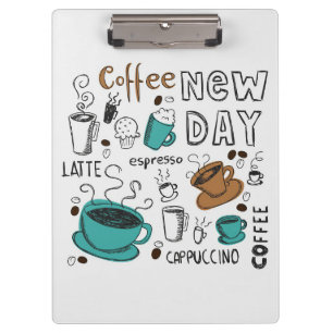 Coffee Lover Coffee Collectie voor nieuwe dag Klembord