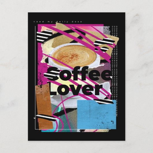 Coffee Lover Collage Briefkaart (Voorkant)