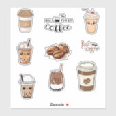 Coffee Lover Custom-Cut Vinyl Laptop Sticker (Feuille)