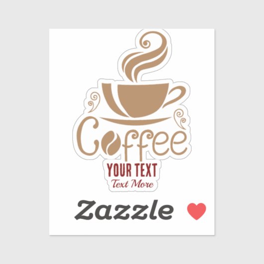 Coffee Lover Design – Minimaal Bekerontwerp Sticker (Vel)