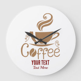 Coffee Lover Design – Minimaal Coffee Cup Grafisch Grote Klok