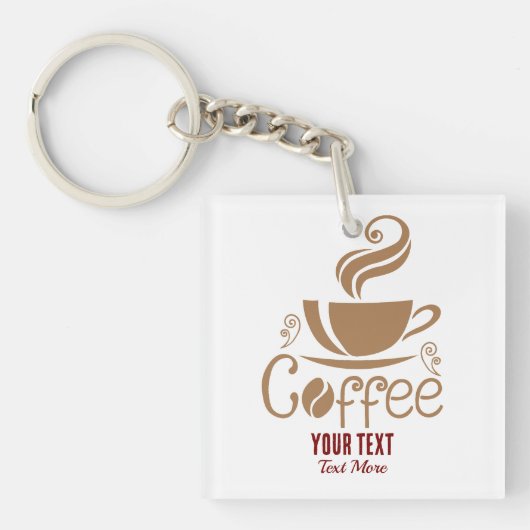 Coffee Lover Design – Minimal Coffee Cup Graphic Sleutelhanger (Voorkant)