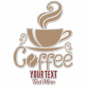Coffee Lover Design – Minimal Coffee Cup Graphic Sticker (Voorkant)