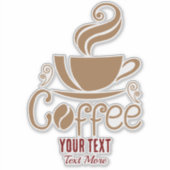 Coffee Lover Design – Minimal Coffee Cup Graphic Sticker (Voorkant)