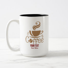 Coffee Lover Design – Minimal Coffee Cup Graphic Tweekleurige Koffiemok