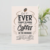 Coffee Lover Drink uw koffie Bedankkaart (Staand voorkant)