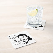 Coffee Lover Funny Square Onderzetters (Insitu)