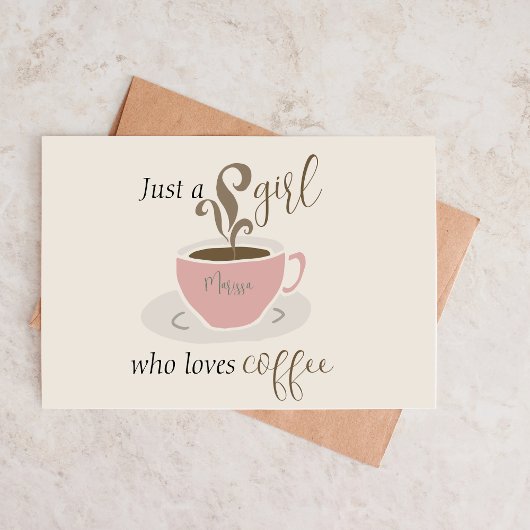 Coffee Lover gepersonaliseerd script voor haar Notitiekaartje