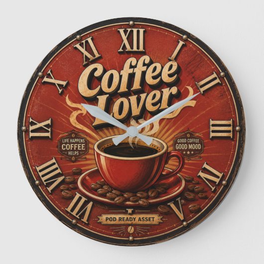 Coffee Lover Grote Klok (Voorkant)
