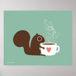 Coffee Lover Kunst voor dieren Poster