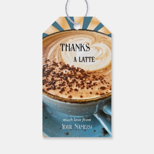 Coffee Lover Latte Hartelijk dank Cadeaulabel (Achterkant)