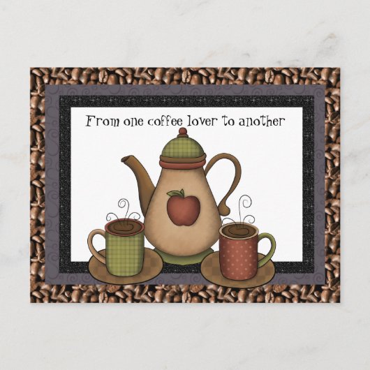 Coffee Lover leuke cartoon briefkaart (Voorkant)