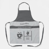 Coffee lover name kitchen grey schort (Voorkant)