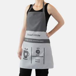Coffee lover name kitchen grey schort