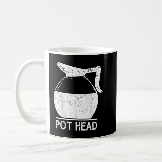 Coffee Lover Pot Head TShirt Koffiemok (Links)