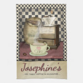 Coffee Lover Retro Café Diner Theedoek (Verticaal)