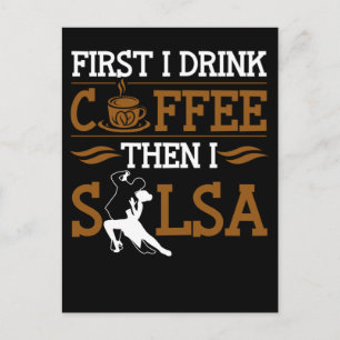 Coffee Lover Salsa Danssport Humor Dancer Briefkaart