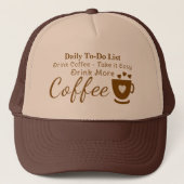 Coffee lover take it easy brown trucker pet (Voorkant)