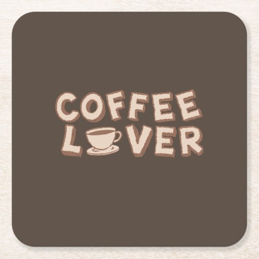 Coffee Lover Vierkante Kartonnen Onderzetter (Voorkant)