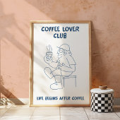 Coffee Lover Wall Art Poster Minimalist Line Art
