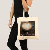 Coffee Lover's Heart Shape Latte Art Tote Bag (Voorkant (product))