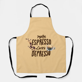 Coffee Lovers More Espresso Less Depresso Schort