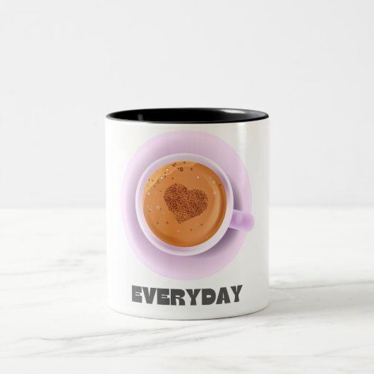 Coffee Lovers Mug: Vier je passie voor koffie Tweekleurige Koffiemok (Center)