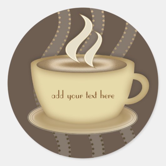 Coffee Lovers Ronde Sticker (Voorkant)