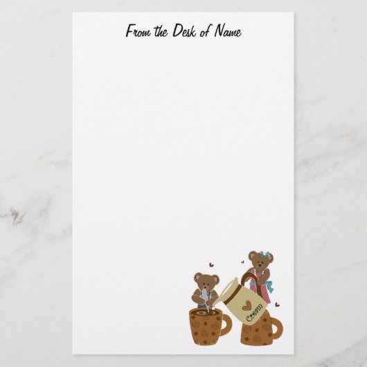Coffee Lovers Teddy Briefpapier (Voorkant)