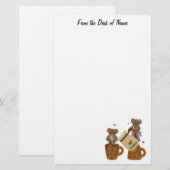 Coffee Lovers Teddy Briefpapier (Voorkant / Achterkant)