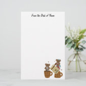 Coffee Lovers Teddy Briefpapier (Staand voorkant)
