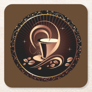 Coffee Lovers Vierkante Kartonnen Onderzetter