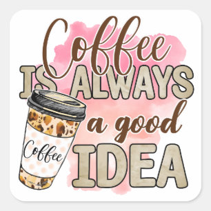 Coffee Lovers Vierkante Sticker